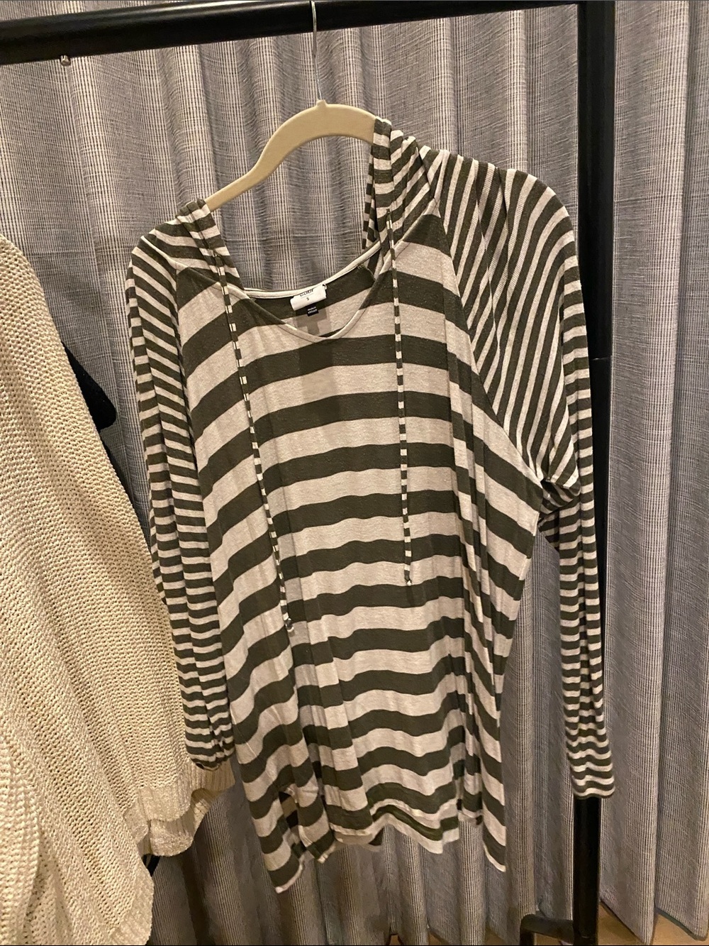 Cabi Green Striped Pullover